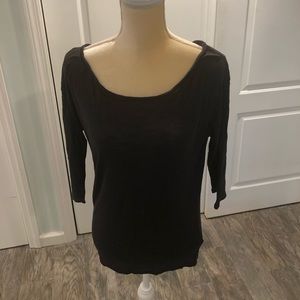 Charcoal and Cream 3/4 sleeve tee